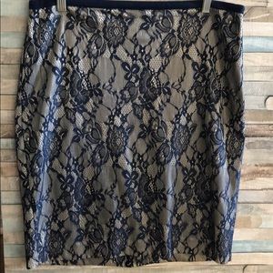 The Limited Lace Overlay Pencil Skirt